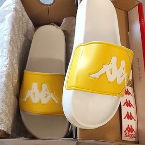 Nwt Yellow kappa sandel slides